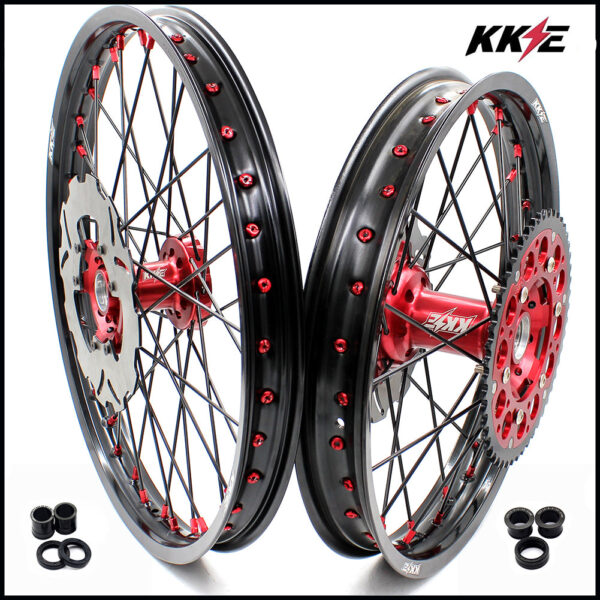 KKE 21&18 21&19 Wheels for HONDA CR125R 1998-2001 CR250R 1997-2001 Red&Black - Image 23