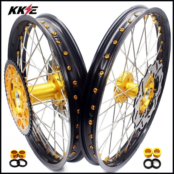 KKE 21 & 18 Enduro Rims for Suzuki RMZ250 2007-2022 RMZ450 2005 Gold Nipple - Image 35