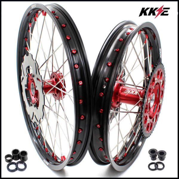 KKE 21&18 21&19 Wheels for HONDA CR125R 1998-2001 CR250R 1997-2001 Red&Black - Image 13