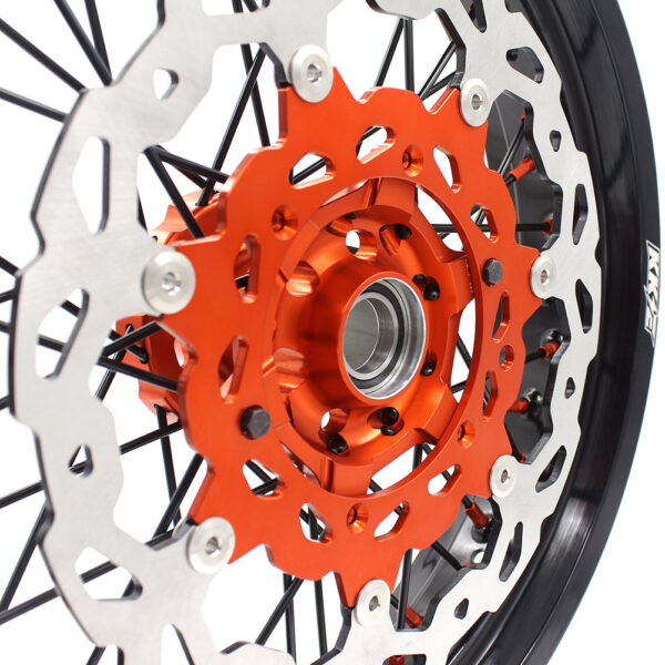 KKE 3.5 & 5.0 Supermoto Wheels for KTM SX SX-F XC XC-F EXC 2003-2022 Orange Black - Image 20
