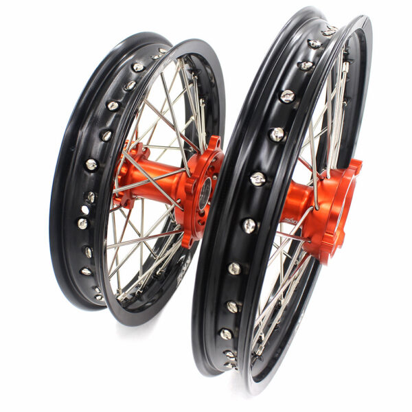 KKE 14 & 12 Spoked Kids Rims for KTM 50 SX 2014-2023 Gas Gas MC 50 2021-2023 Orange - Image 3