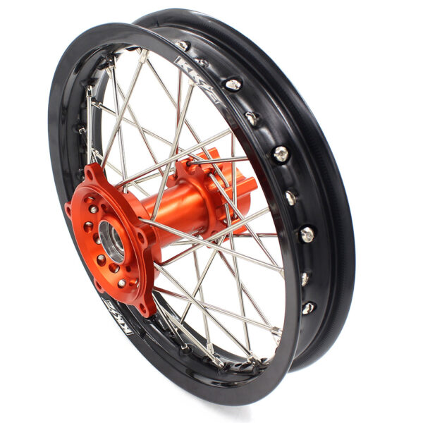 KKE 14 & 12 Spoked Kids Rims for KTM 50 SX 2014-2023 Gas Gas MC 50 2021-2023 Orange - Image 5