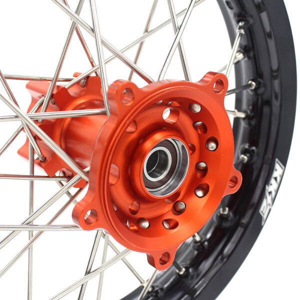 KKE 14 & 12 Spoked Kids Rims for KTM 50 SX 2014-2023 Gas Gas MC 50 2021-2023 Orange - Image 6