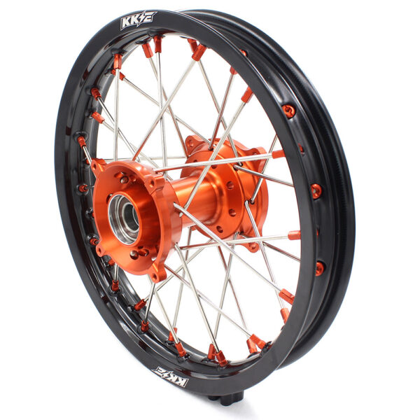 KKE 17"*1.4/14"*1.6 Small Kid's Wheels Rims Set For KTM SX 85 2021-2024 Orange Nipples - Image 11