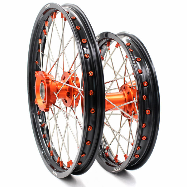 KKE 17"*1.4/14"*1.6 Small Kid's Wheels Rims Set For KTM SX 85 2021-2024 Orange Nipples - Image 2