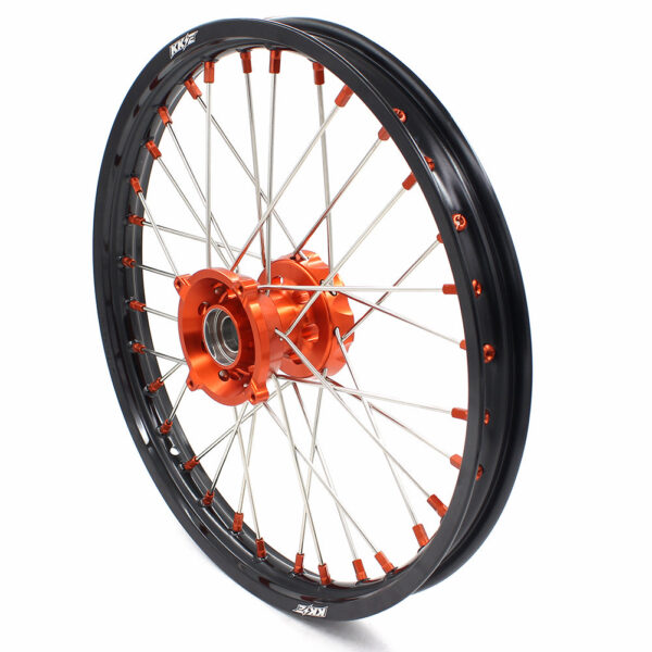 KKE 17"*1.4/14"*1.6 Small Kid's Wheels Rims Set For KTM SX 85 2021-2024 Orange Nipples - Image 7