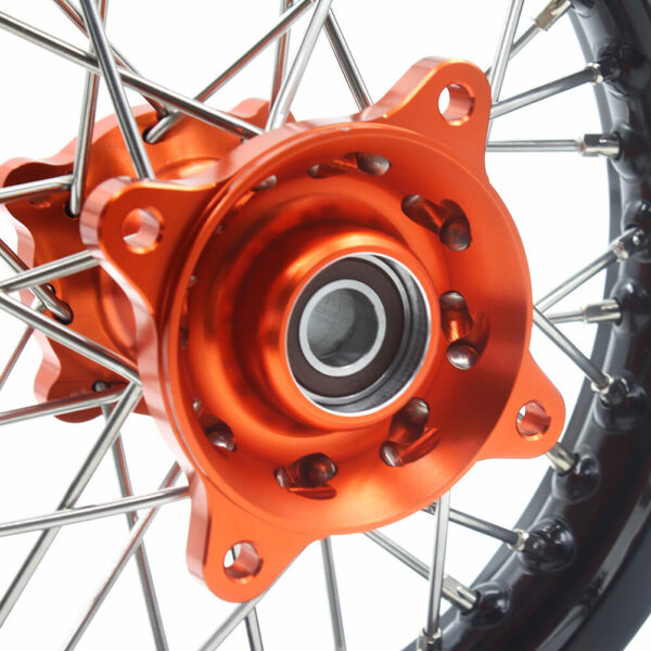 KKE 10/10 Small Kid's Wheels For KTM SX50 Mini Dirtbikes Orange Hub - Image 9