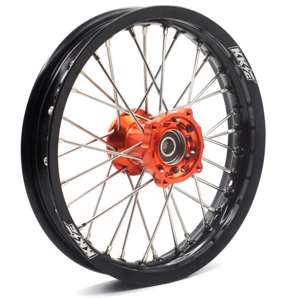 KKE 10/10 Small Kid's Wheels For KTM SX50 Mini Dirtbikes Orange Hub - Image 4