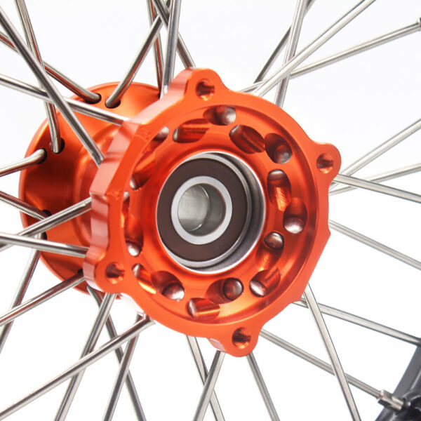 KKE 10/10 Small Kid's Wheels For KTM SX50 Mini Dirtbikes Orange Hub - Image 5