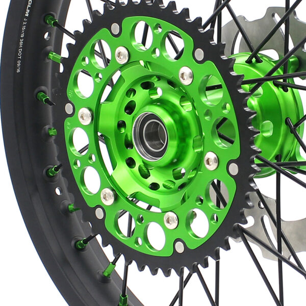 KKE 21/19 MX Spoked Wheels Rims For KAWASAKI KX125 KX250 2003 2004 2005 Black Spokes - Image 5
