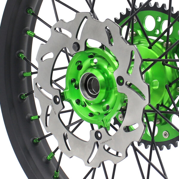 KKE 21/19 MX Spoked Wheels Rims For KAWASAKI KX125 KX250 2003 2004 2005 Black Spokes - Image 7