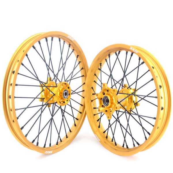 KKE 21 & 19 Gold Rims For Suzuki RM125 2001-2007 RM250 2001-2008 Off Road Wheels - Image 2
