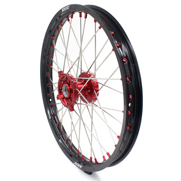 KKE 21 & 19 Wheels for Suzuki RMZ250 2007-2024 RMZ450 2005-2024 Red Nipples - Image 9
