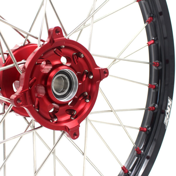 KKE 21 & 19 Wheels for Suzuki RMZ250 2007-2024 RMZ450 2005-2024 Red Nipples - Image 10