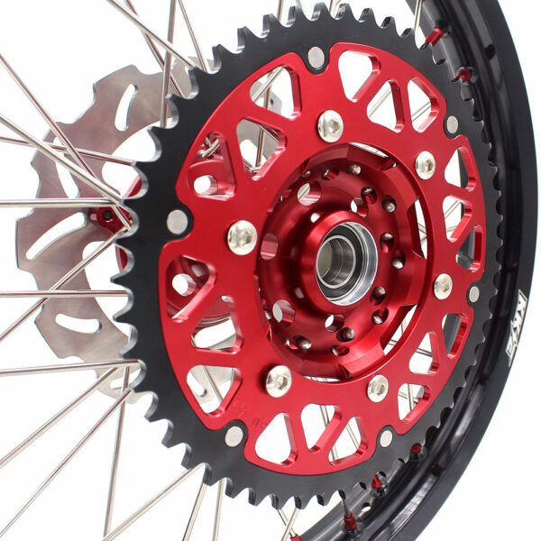 KKE 21 & 19 Wheels for Suzuki RMZ250 2007-2024 RMZ450 2005-2024 Red Nipples - Image 24
