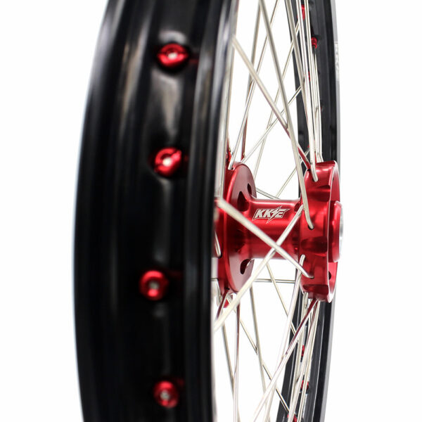 KKE 21 & 19 Wheels for Suzuki RMZ250 2007-2024 RMZ450 2005-2024 Red Nipples - Image 13