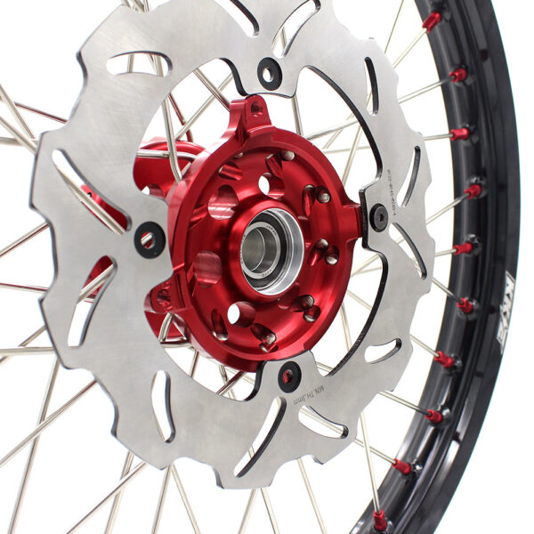 KKE 21 & 19 Wheels for Suzuki RMZ250 2007-2024 RMZ450 2005-2024 Red Nipples - Image 17