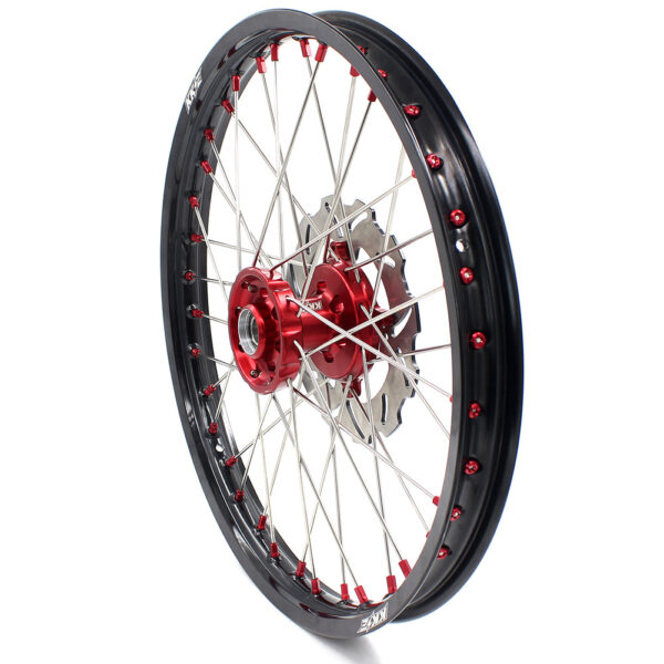 KKE 21 & 19 Wheels for Suzuki RMZ250 2007-2024 RMZ450 2005-2024 Red Nipples - Image 18