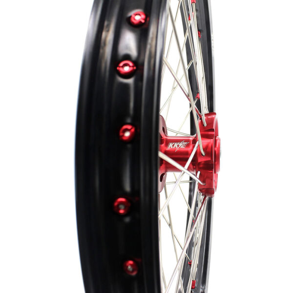 KKE 21 & 19 Wheels for Suzuki RMZ250 2007-2024 RMZ450 2005-2024 Red Nipples - Image 20