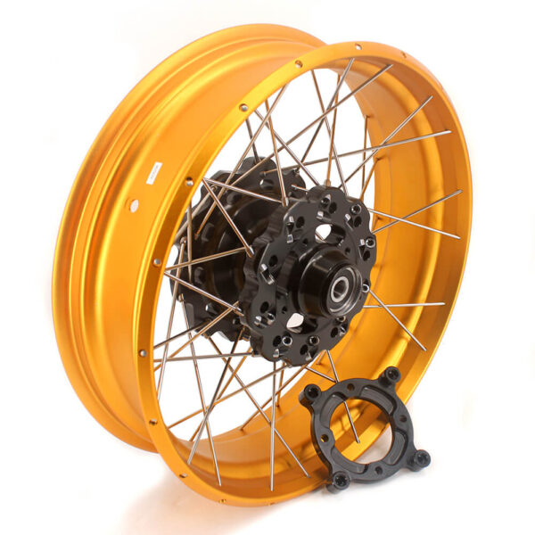 VMX 2.5*19 & 4.25*17 Tubeless Wheels Set Fit For Honda CB500X 2019-2021 Black Hub Gold Rim - Image 4