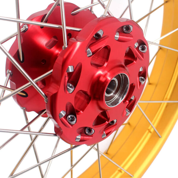 VMX 19 & 17 Tubeless Wheels Gold Rims Fit For Honda CB500X 2019-2021 Red&Gold - Image 11