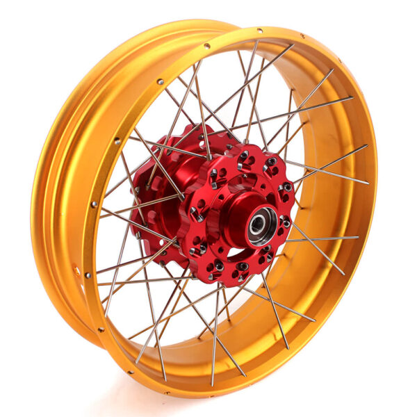 VMX 19 & 17 Tubeless Wheels Gold Rims Fit For Honda CB500X 2019-2021 Red&Gold - Image 3