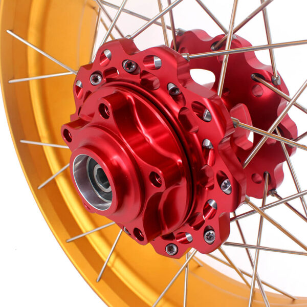 VMX 19 & 17 Tubeless Wheels Gold Rims Fit For Honda CB500X 2019-2021 Red&Gold - Image 7