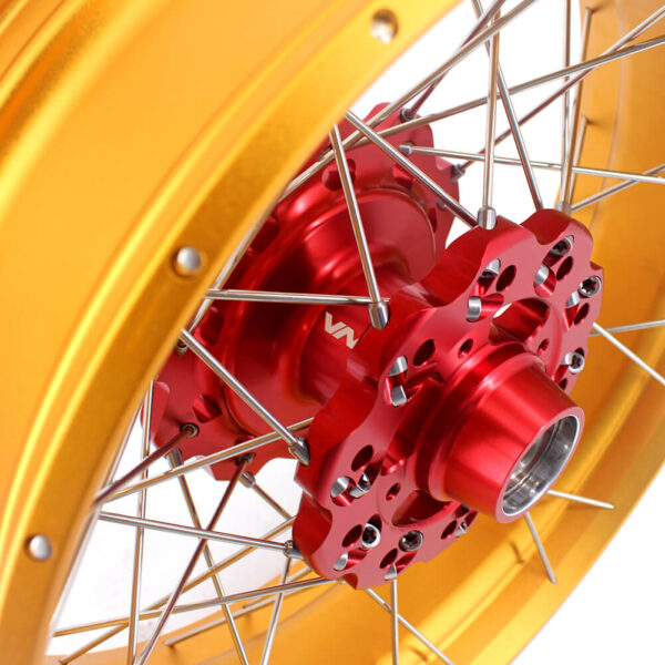 VMX 19 & 17 Tubeless Wheels Gold Rims Fit For Honda CB500X 2019-2021 Red&Gold - Image 9