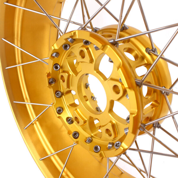 VMX 19inch & 17inch Tubeless Spoked Wheels For BMW R1200GS 2013-2020 R1250GS 2019-2023 Gold Hub & Rim - Image 12