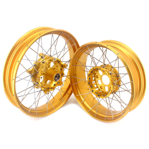 VMX 19inch & 17inch Tubeless Spoked Wheels For BMW R1200GS 2013-2020 R1250GS 2019-2023 Gold Hub & Rim - Image 2