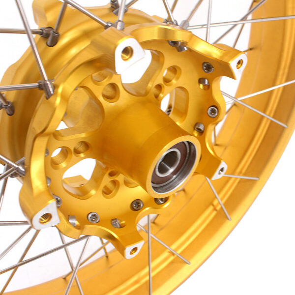 VMX 19inch & 17inch Tubeless Spoked Wheels For BMW R1200GS 2013-2020 R1250GS 2019-2023 Gold Hub & Rim - Image 4