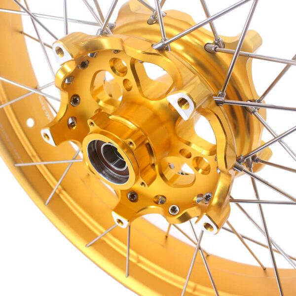 VMX 19 17 Inch CUSH Drive For BMW F750GS 2019-2024 Tubeless Alloy Spoke Wheels Gold Hub - Image 12