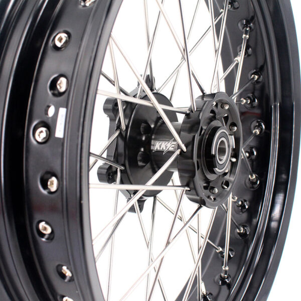 KKE 3.5 & 5.0 17 Inch Wheels for Yamaha WR250F 2001 WR450F 2003-2018 Black - Image 11
