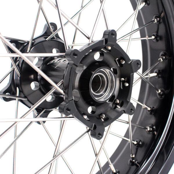 KKE 3.5 & 5.0 17 Inch Wheels for Yamaha WR250F 2001 WR450F 2003-2018 Black - Image 4