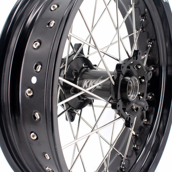 KKE 3.5 & 5.0 17 Inch Wheels for Yamaha WR250F 2001 WR450F 2003-2018 Black - Image 7