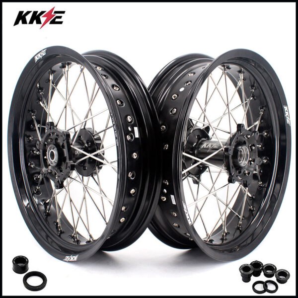 KKE 3.5 & 5.0 17 Inch Wheels for Yamaha WR250F 2001 WR450F 2003-2018 Black