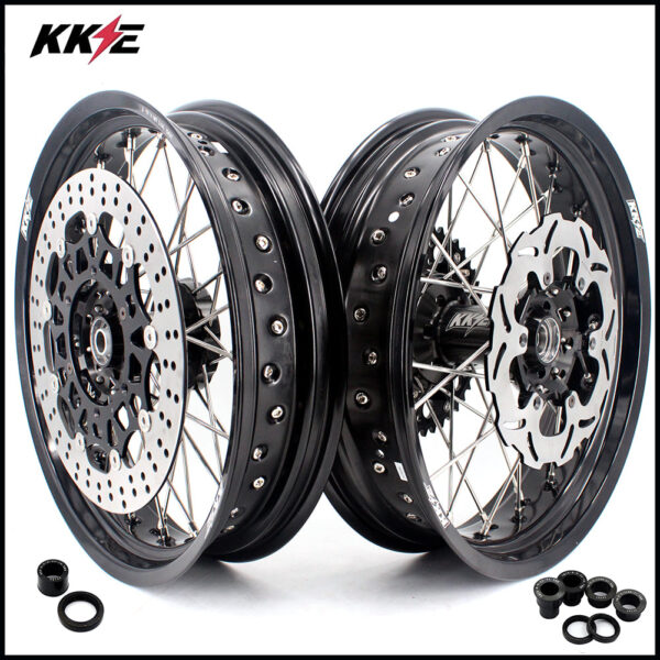 KKE 3.5 & 5.0 17 Inch Wheels for Yamaha WR250F 2001 WR450F 2003-2018 Black - Image 12
