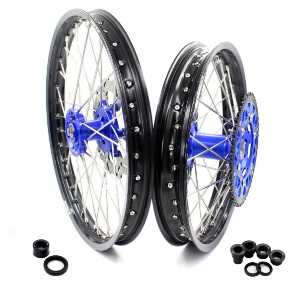 KKE 21 & 18 Enduro Wheels for YAMAHA WR250F 2017-2018 WR450F 2016-2018 Blue&Black  270mm Disc - Image 21