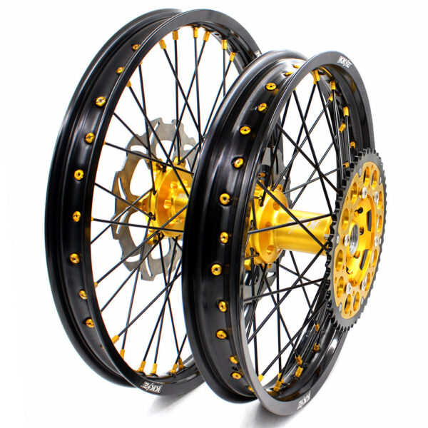 KKE 21" & 19" Mx Diretibke Wheels For YAMAHA YZ125/250 1999-2016 YZ250F/450F 2003-2015 Black Spokes With Disc - Image 3