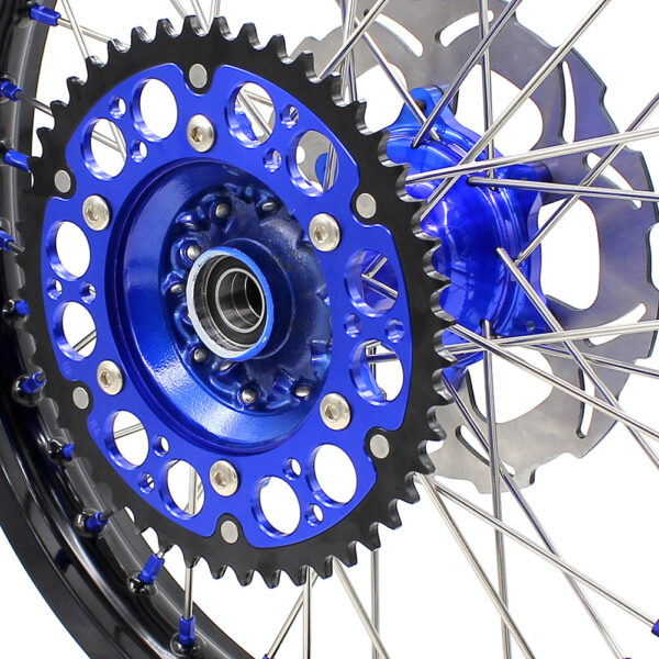 KKE 21"&18" Enduro Dirtbike Casting Wheels For YAMAHA YZ125 YZ250 1999-2016 YZ250F YZ450F 2003-2015 Blue Nipples With Disc - Image 9