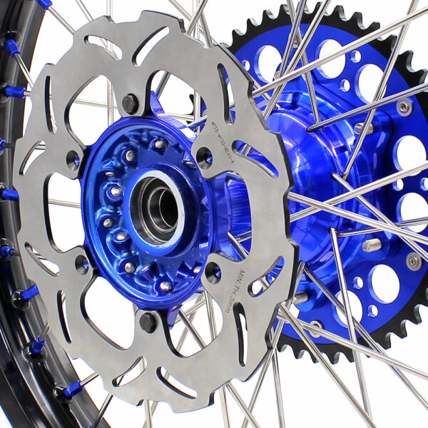 KKE 21"&18" Enduro Dirtbike Casting Wheels For YAMAHA YZ125 YZ250 1999-2016 YZ250F YZ450F 2003-2015 Blue Nipples With Disc - Image 11
