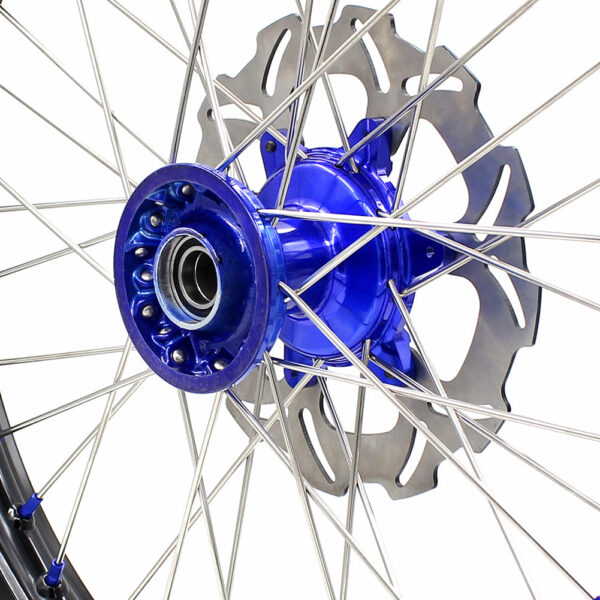 KKE 21"&18" Enduro Dirtbike Casting Wheels For YAMAHA YZ125 YZ250 1999-2016 YZ250F YZ450F 2003-2015 Blue Nipples With Disc - Image 4