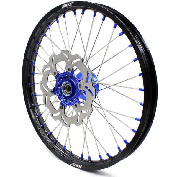 KKE 21"&18" Enduro Dirtbike Casting Wheels For YAMAHA YZ125 YZ250 1999-2016 YZ250F YZ450F 2003-2015 Blue Nipples With Disc - Image 5