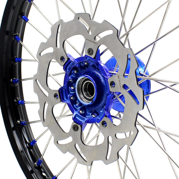 KKE 21"&18" Enduro Dirtbike Casting Wheels For YAMAHA YZ125 YZ250 1999-2016 YZ250F YZ450F 2003-2015 Blue Nipples With Disc - Image 6