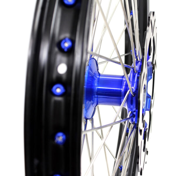 KKE 21"&18" Enduro Dirtbike Casting Wheels For YAMAHA YZ125 YZ250 1999-2016 YZ250F YZ450F 2003-2015 Blue Nipples With Disc - Image 7