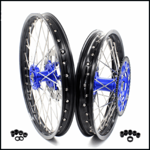 KKE 21″/18″ Enduro Dirtibke Wheels For YAMAHA YZ125 YZ250 1999-2016 YZ250F YZ450F 2003-2015 Blue&Black With Disc