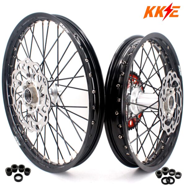 KKE 21/18 New Generation Cast Hub Billet Wheels Fit For KTM EXC XC-W XCF-W EXC-F 2000-2024 Black Spokes - Image 5