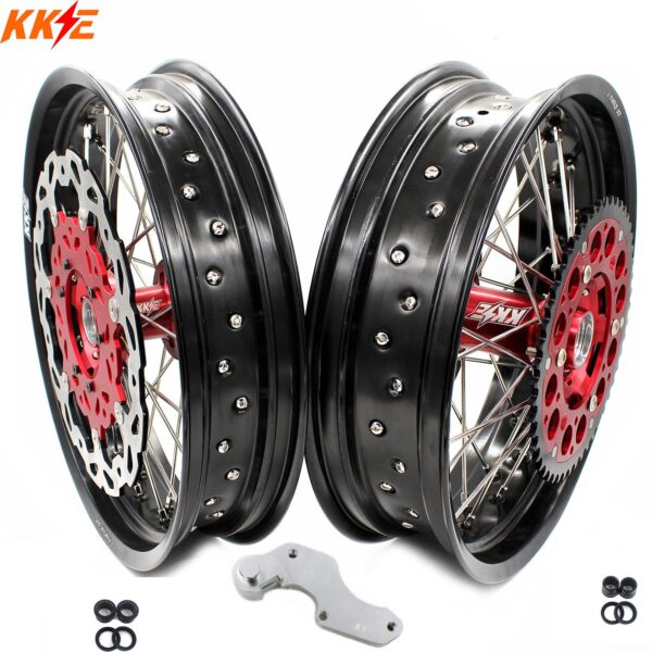 KKE 17 Inch Motard Rims for SUZUKI RMZ250 2007-2024 RMZ450 2005-2024 Red Hubs - Image 13