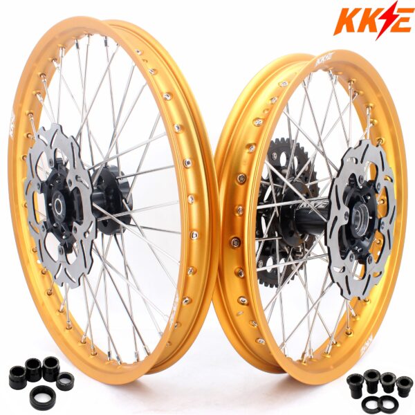 KKE 21 & 19 Dirt Bike Gold Rims for Suzuki RM125 2001-2007 RM250 2008 - Image 13