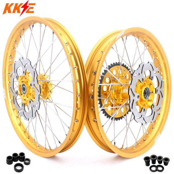 KKE 21 & 19 Wheels Gold Rims For SUZUKI RM125 2001-2007 RM250 2001-2008 - Image 27